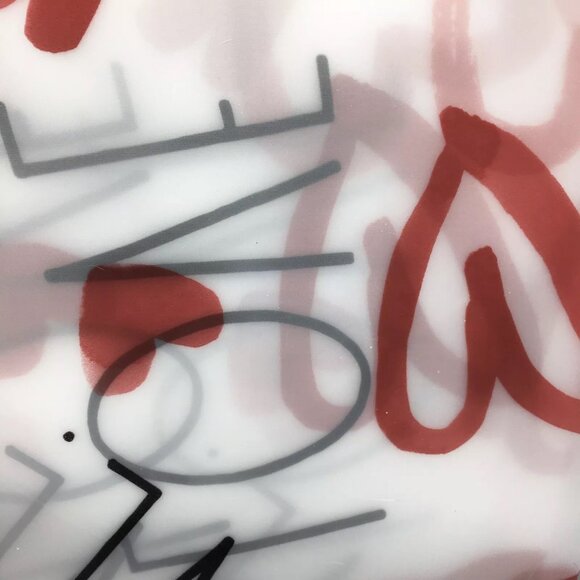 Rae Dunn Red Open Hearts LOVE Shower Curtain LINER Valentines Day Black LL NEW - Picture 7 of 10